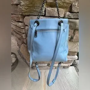 NWT Coach Blue Leather Backpack with Chain Strap Coach | Bags | Coach Blue Leather Chain Strap Backpack  main image 2